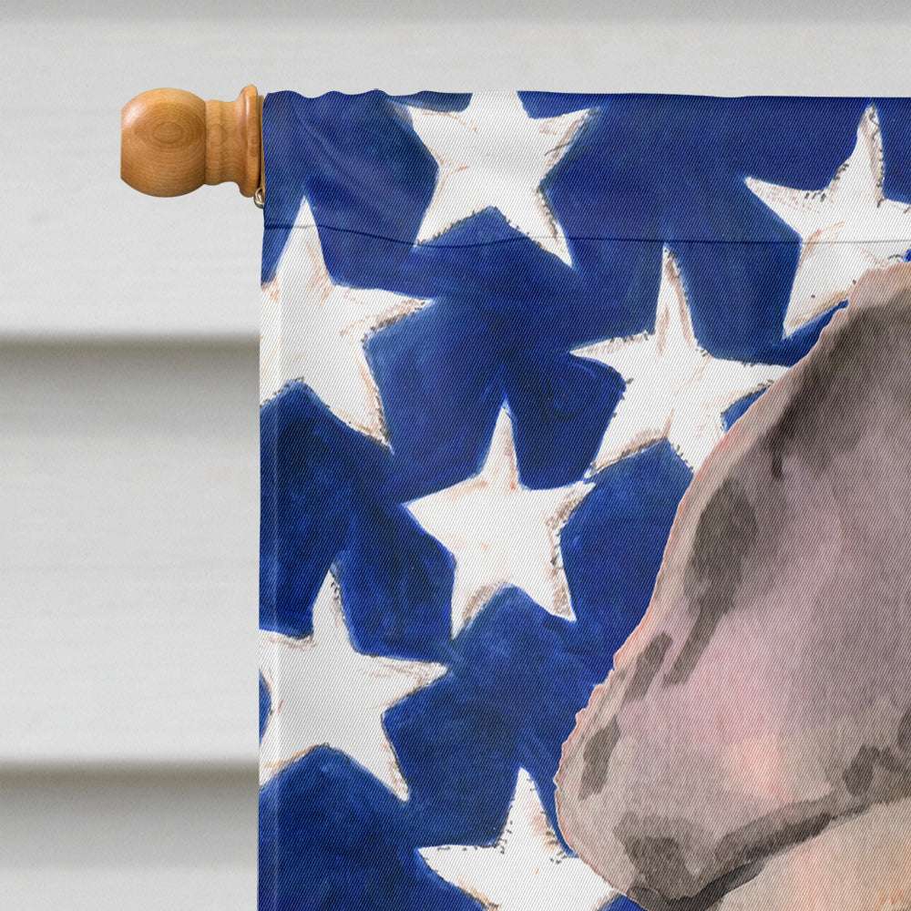 Fawn French Bulldog Patriotic House Flag 28x40 Porch Sleeve Pole Decorative Outside Yard Banner Artwork Wall Hanging, Polyester