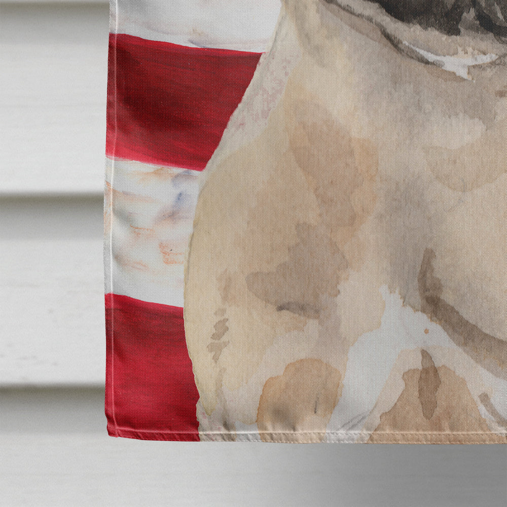Fawn French Bulldog Patriotic House Flag 28x40 Porch Sleeve Pole Decorative Outside Yard Banner Artwork Wall Hanging, Polyester