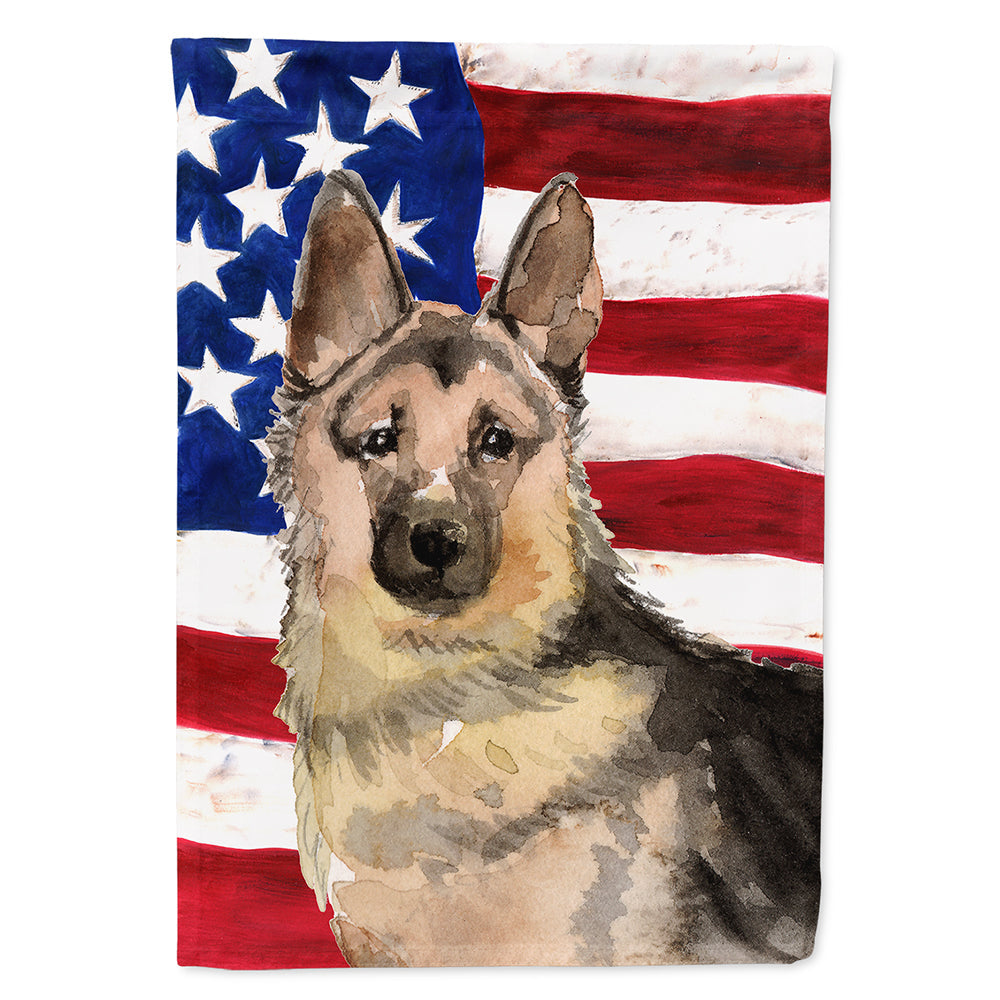 German Shepherd Patriotic House Flag 28x40 Porch Sleeve Pole Decorative Outside Yard Banner Artwork Wall Hanging, Polyester