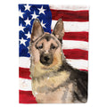 German Shepherd Patriotic House Flag 28x40 Porch Sleeve Pole Decorative Outside Yard Banner Artwork Wall Hanging, Polyester