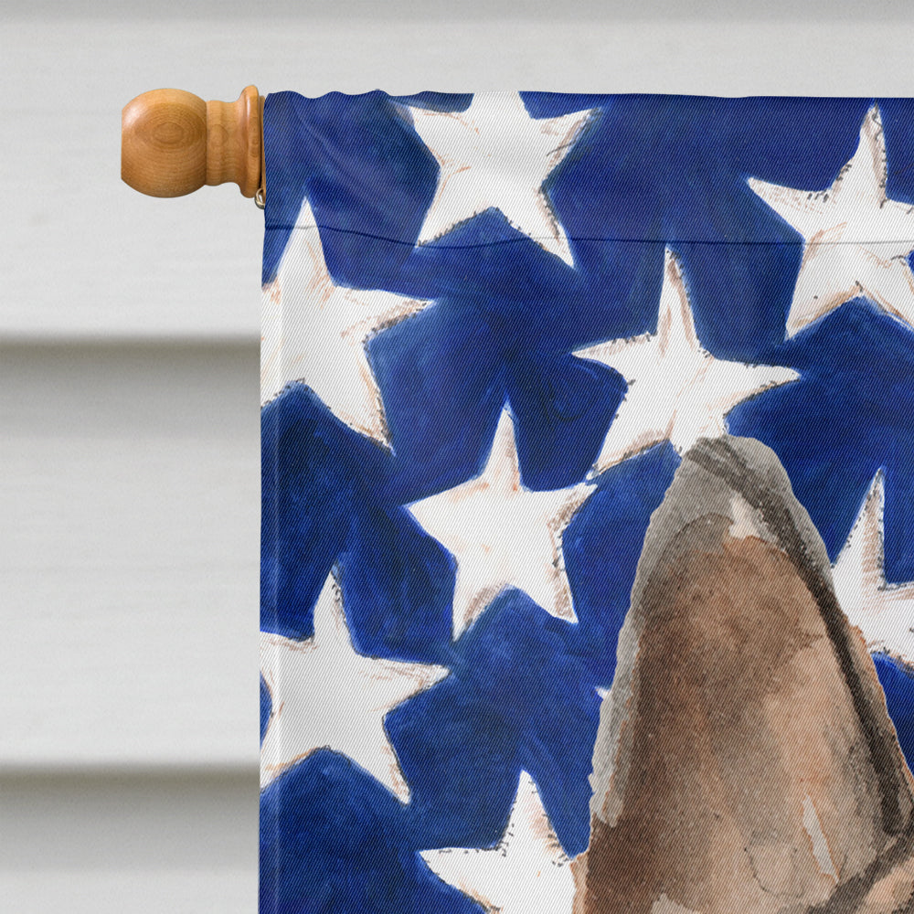 German Shepherd Patriotic House Flag 28x40 Porch Sleeve Pole Decorative Outside Yard Banner Artwork Wall Hanging, Polyester
