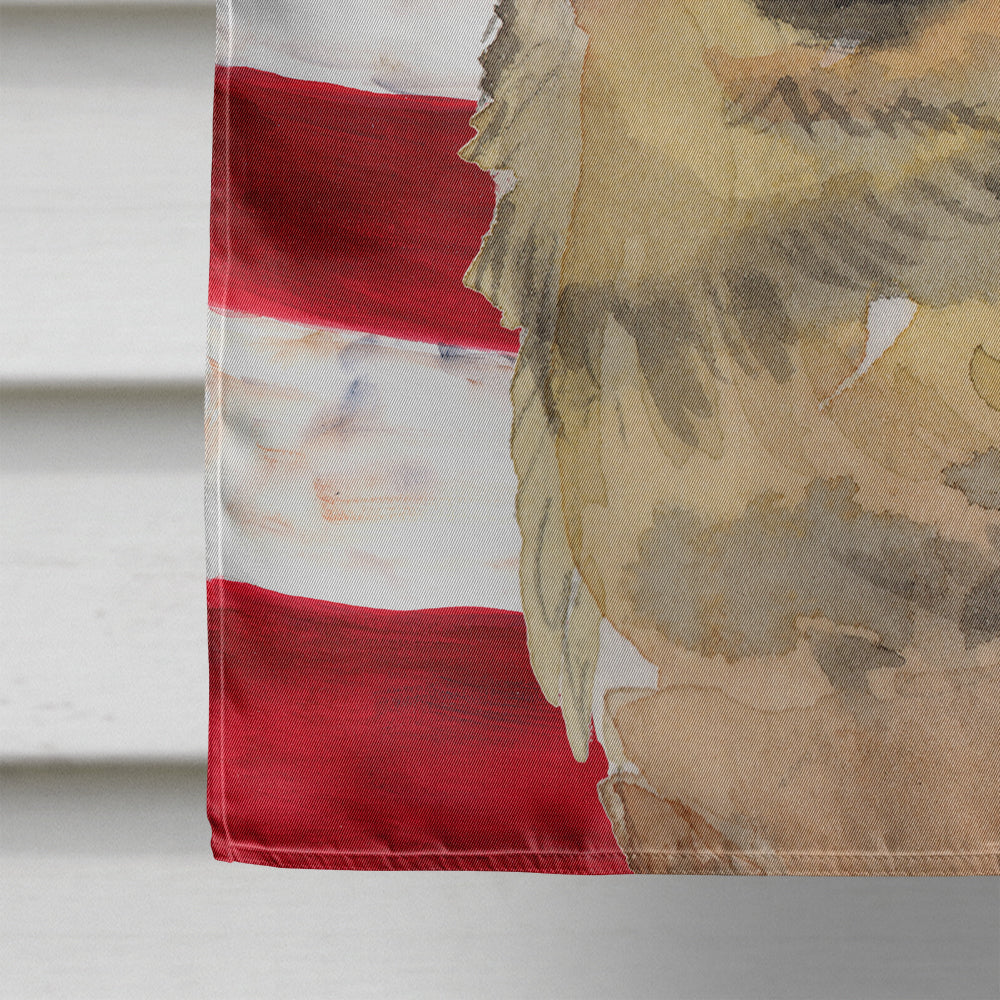 German Shepherd Patriotic House Flag 28x40 Porch Sleeve Pole Decorative Outside Yard Banner Artwork Wall Hanging, Polyester