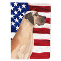Fawn Natural Great Dane Patriotic House Flag 28x40 Porch Sleeve Pole Decorative Outside Yard Banner Artwork Wall Hanging, Polyester