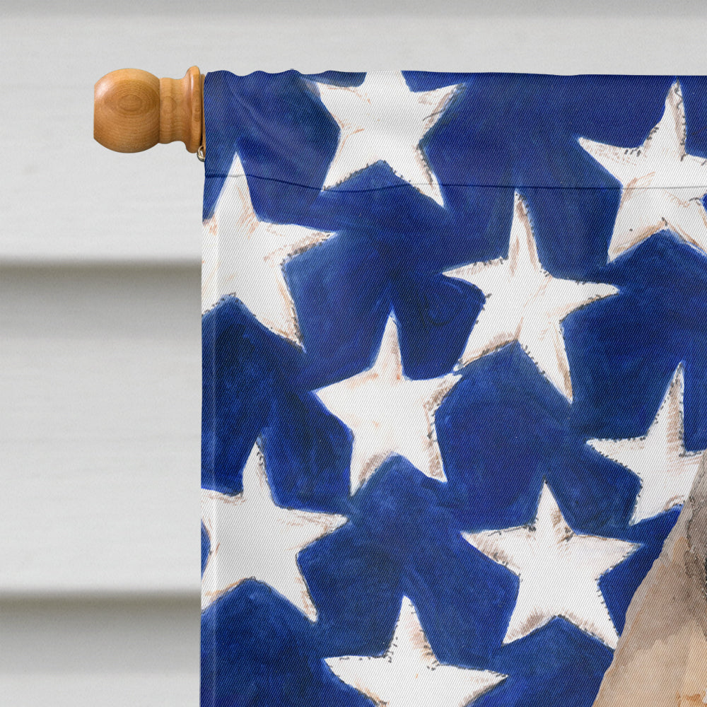 Fawn Natural Great Dane Patriotic House Flag 28x40 Porch Sleeve Pole Decorative Outside Yard Banner Artwork Wall Hanging, Polyester
