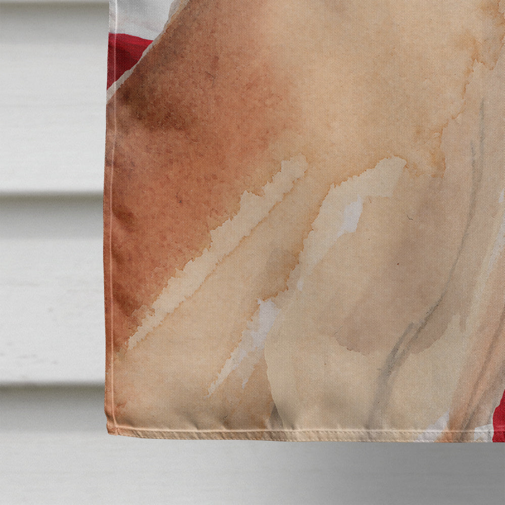 Fawn Natural Great Dane Patriotic House Flag 28x40 Porch Sleeve Pole Decorative Outside Yard Banner Artwork Wall Hanging, Polyester