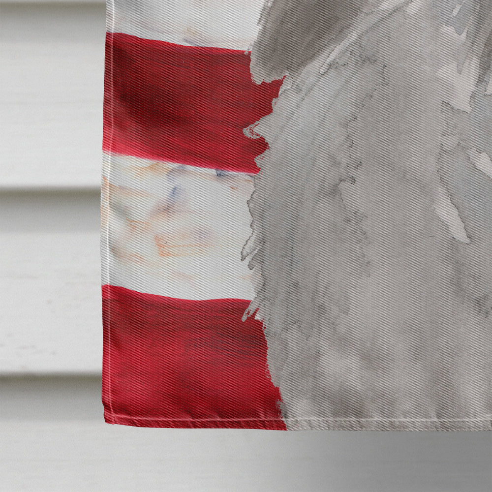 Grey Standard Poodle Patriotic House Flag 28x40 Porch Sleeve Pole Decorative Outside Yard Banner Artwork Wall Hanging, Polyester