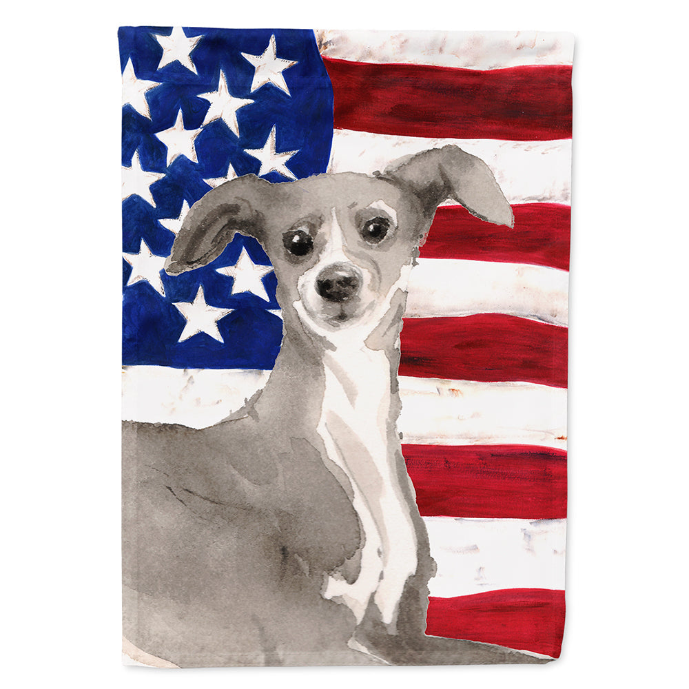 Italian Greyhound Patriotic House Flag 28x40 Porch Sleeve Pole Decorative Outside Yard Banner Artwork Wall Hanging, Polyester