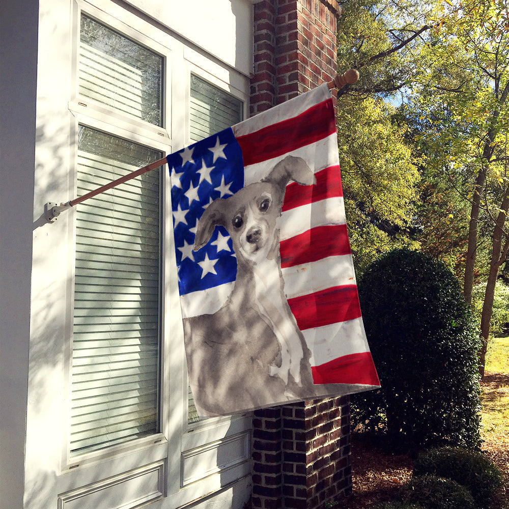 Italian Greyhound Patriotic House Flag 28x40 Porch Sleeve Pole Decorative Outside Yard Banner Artwork Wall Hanging, Polyester