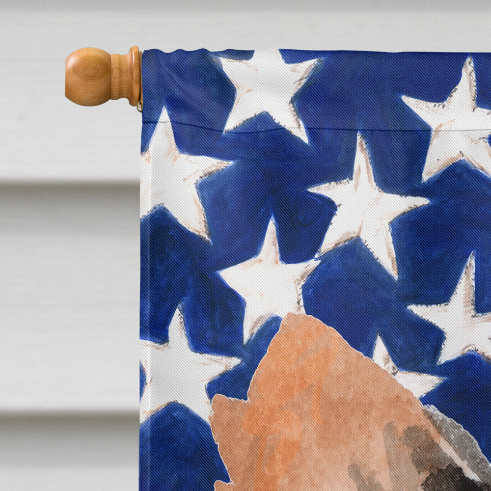 Long Haired Chihuahua Patriotic House Flag 28x40 Porch Sleeve Pole Decorative Outside Yard Banner Artwork Wall Hanging, Polyester