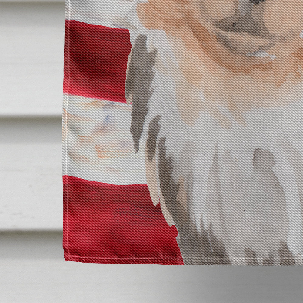 Long Haired Chihuahua Patriotic House Flag 28x40 Porch Sleeve Pole Decorative Outside Yard Banner Artwork Wall Hanging, Polyester