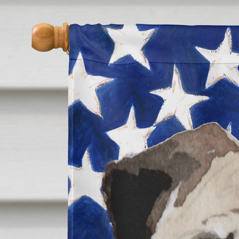 Fawn Pug Patriotic House Flag 28x40 Porch Sleeve Pole Decorative Outside Yard Banner Artwork Wall Hanging, Polyester