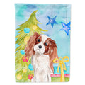 Blenheim Cavalier Spaniel Christmas House Flag 28x40 Porch Sleeve Pole Decorative Outside Yard Banner Artwork Wall Hanging, Polyester