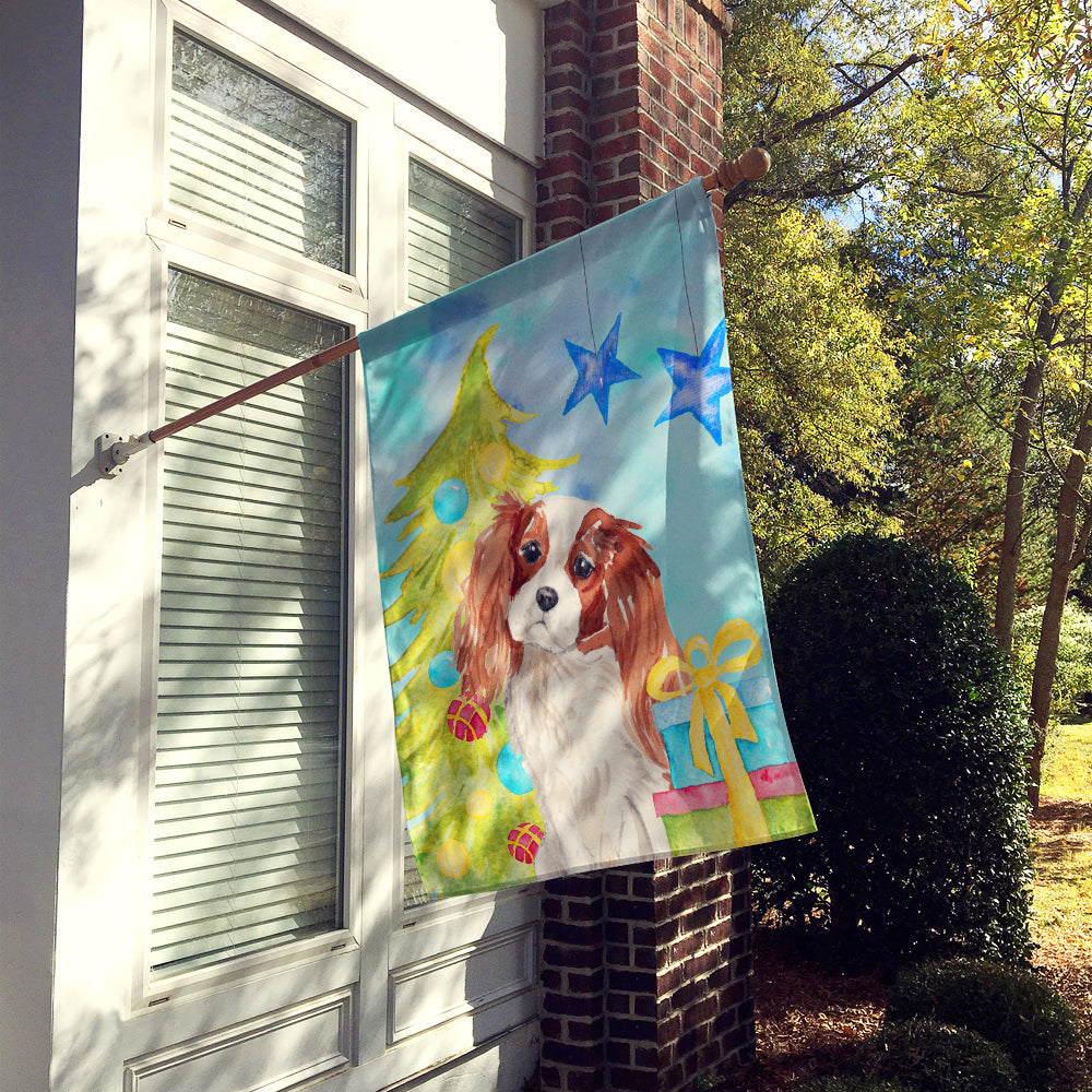 Blenheim Cavalier Spaniel Christmas House Flag 28x40 Porch Sleeve Pole Decorative Outside Yard Banner Artwork Wall Hanging, Polyester