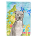 Staffordshire Bull Terrier Christmas House Flag 28x40 Porch Sleeve Pole Decorative Outside Yard Banner Artwork Wall Hanging, Polyester