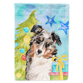 Australian Shepherd Christmas House Flag 28x40 Porch Sleeve Pole Decorative Outside Yard Banner Artwork Wall Hanging, Polyester
