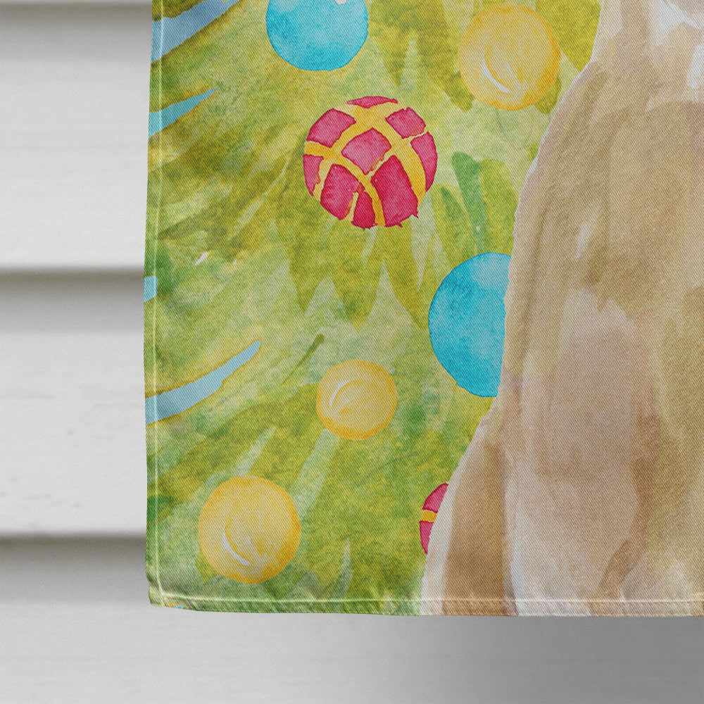 Yellow Labrador Christmas House Flag 28x40 Porch Sleeve Pole Decorative Outside Yard Banner Artwork Wall Hanging, Polyester