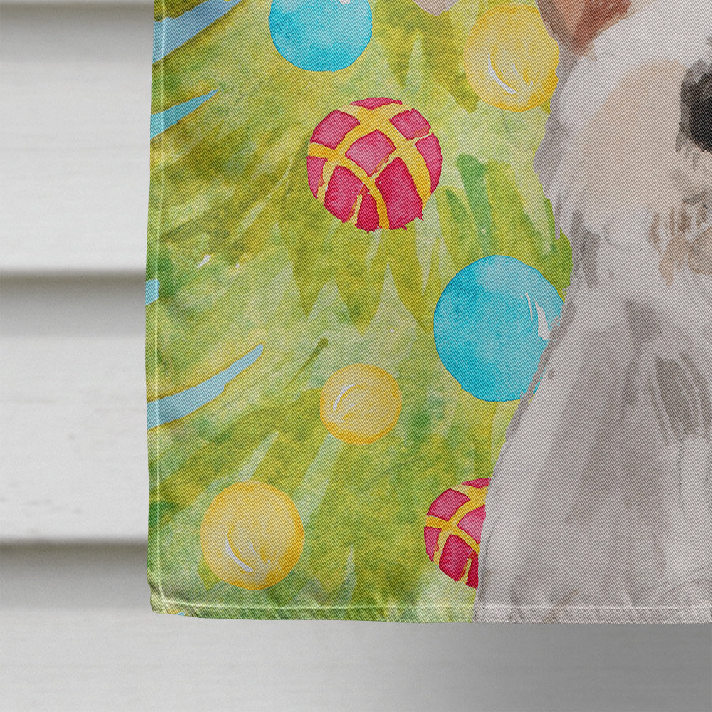 Wire Hair Jack Russell Christmas House Flag 28x40 Porch Sleeve Pole Decorative Outside Yard Banner Artwork Wall Hanging, Polyester