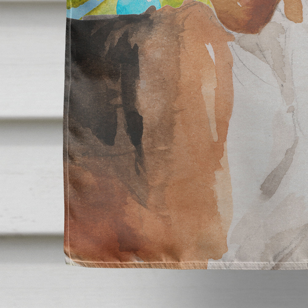 Beagle Christmas House Flag 28x40 Porch Sleeve Pole Decorative Outside Yard Banner Artwork Wall Hanging, Polyester