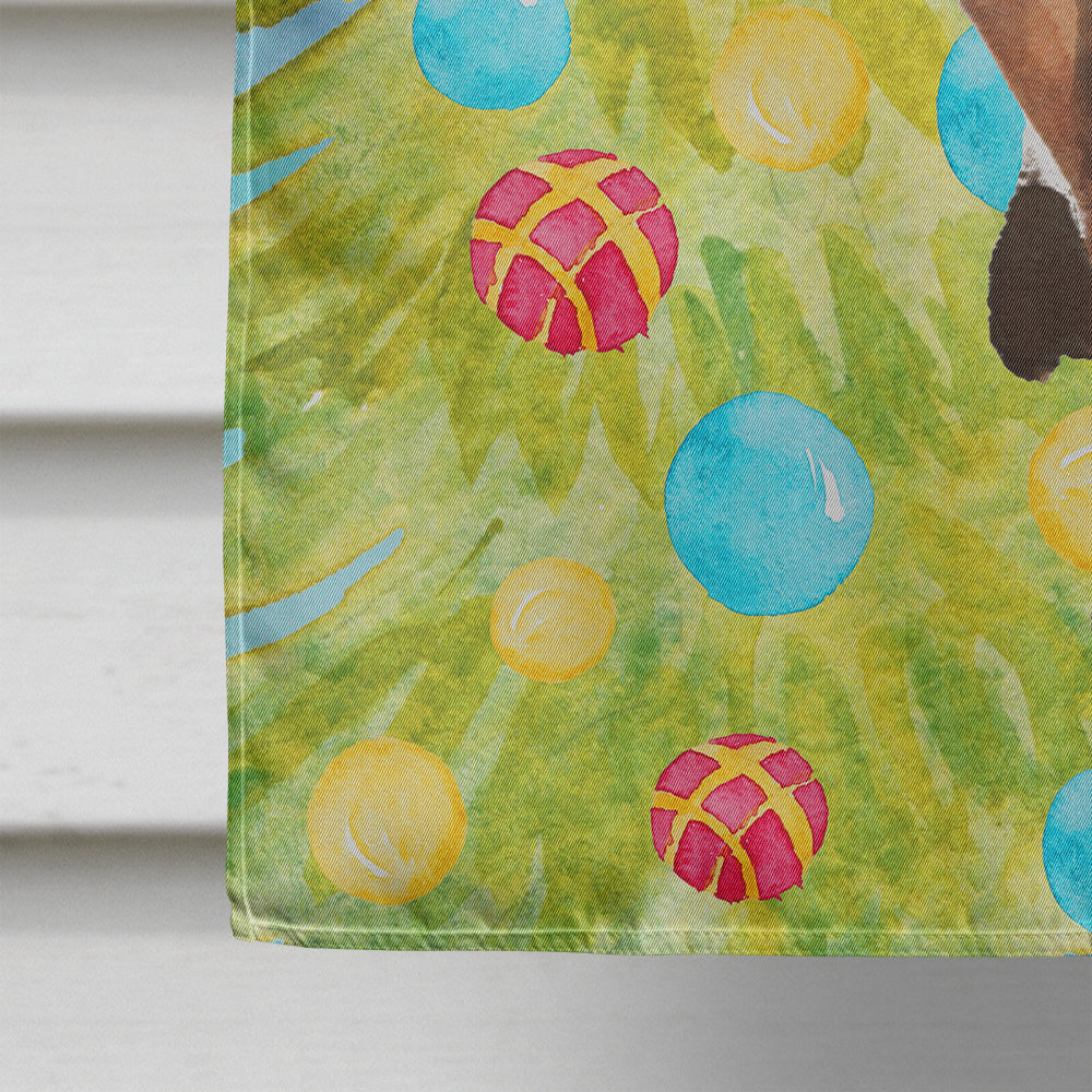 Black and Tan Dachshund Christmas House Flag 28x40 Porch Sleeve Pole Decorative Outside Yard Banner Artwork Wall Hanging, Polyester