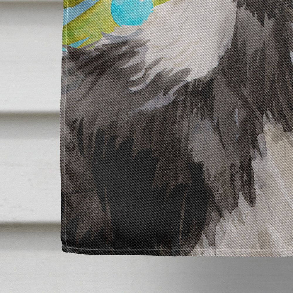 Border Collie Christmas House Flag 28x40 Porch Sleeve Pole Decorative Outside Yard Banner Artwork Wall Hanging, Polyester