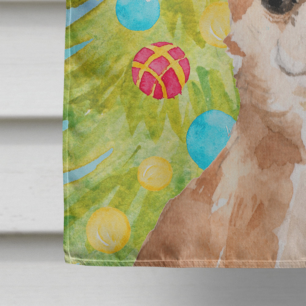 Chihuahua Christmas House Flag 28x40 Porch Sleeve Pole Decorative Outside Yard Banner Artwork Wall Hanging, Polyester
