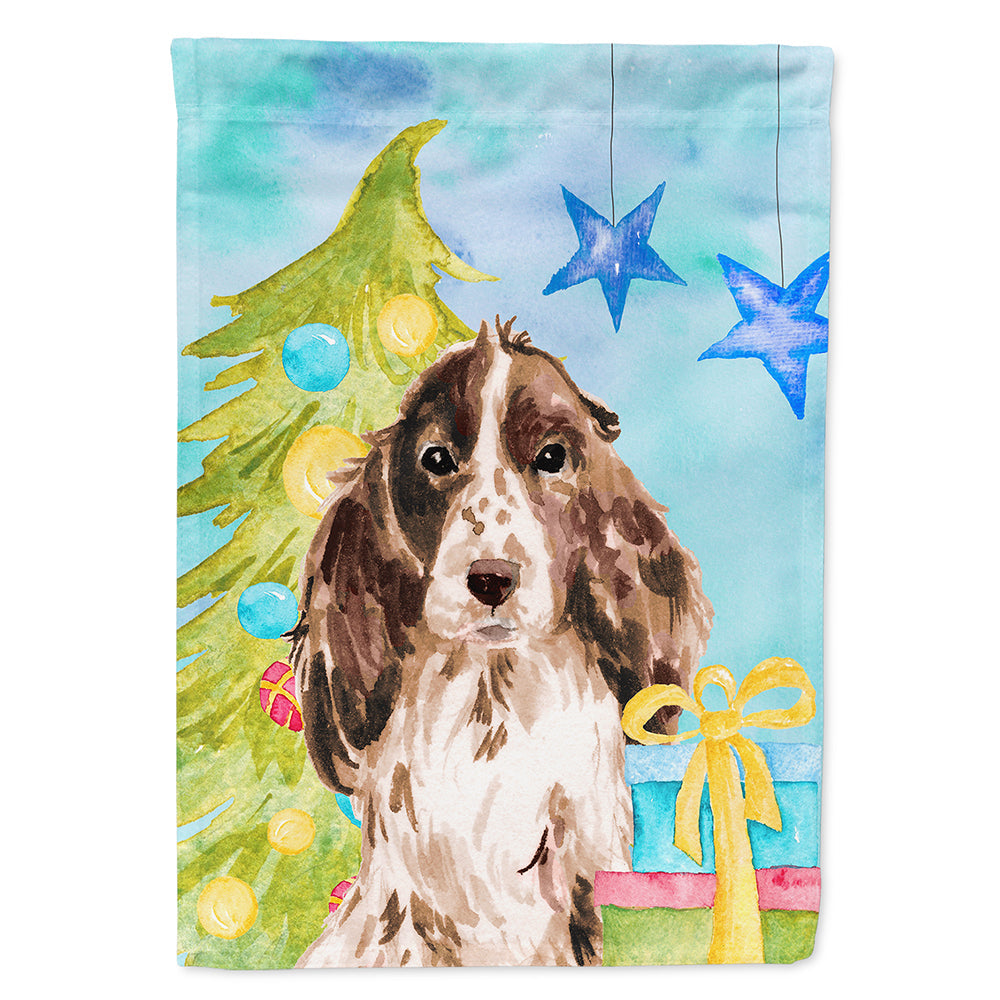 Brown Parti Christmas House Flag 28x40 Porch Sleeve Pole Decorative Outside Yard Banner Artwork Wall Hanging, Polyester