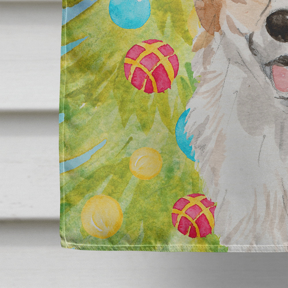 Corgi Christmas House Flag 28x40 Porch Sleeve Pole Decorative Outside Yard Banner Artwork Wall Hanging, Polyester