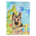 German Shepherd Christmas House Flag 28x40 Porch Sleeve Pole Decorative Outside Yard Banner Artwork Wall Hanging, Polyester