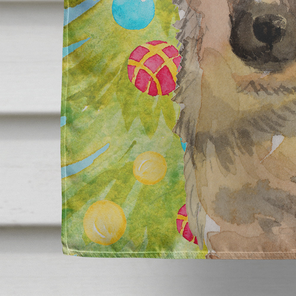 German Shepherd Christmas House Flag 28x40 Porch Sleeve Pole Decorative Outside Yard Banner Artwork Wall Hanging, Polyester