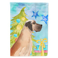 Fawn Natural Great Dane Christmas House Flag 28x40 Porch Sleeve Pole Decorative Outside Yard Banner Artwork Wall Hanging, Polyester