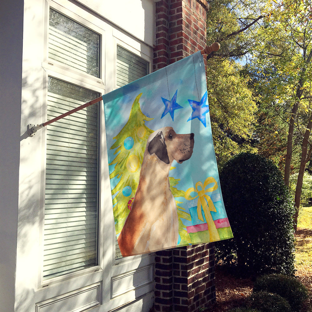 Fawn Natural Great Dane Christmas House Flag 28x40 Porch Sleeve Pole Decorative Outside Yard Banner Artwork Wall Hanging, Polyester
