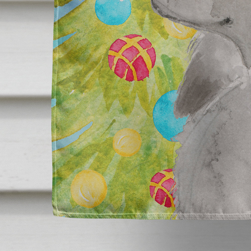 Grey Standard Poodle Christmas House Flag 28x40 Porch Sleeve Pole Decorative Outside Yard Banner Artwork Wall Hanging, Polyester