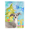 Italian Greyhound Christmas House Flag 28x40 Porch Sleeve Pole Decorative Outside Yard Banner Artwork Wall Hanging, Polyester