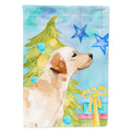 Yellow Labrador #2 Christmas House Flag 28x40 Porch Sleeve Pole Decorative Outside Yard Banner Artwork Wall Hanging, Polyester