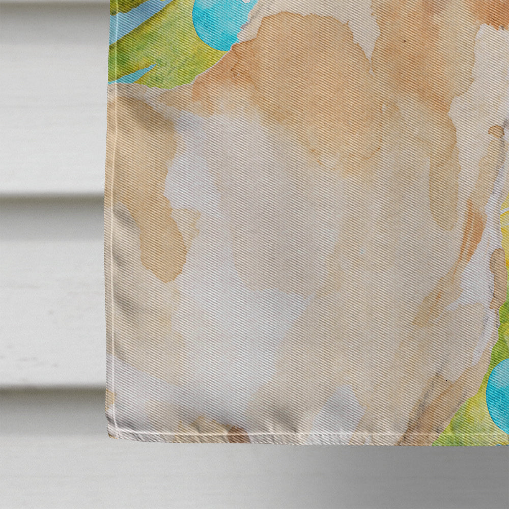 Yellow Labrador #2 Christmas House Flag 28x40 Porch Sleeve Pole Decorative Outside Yard Banner Artwork Wall Hanging, Polyester