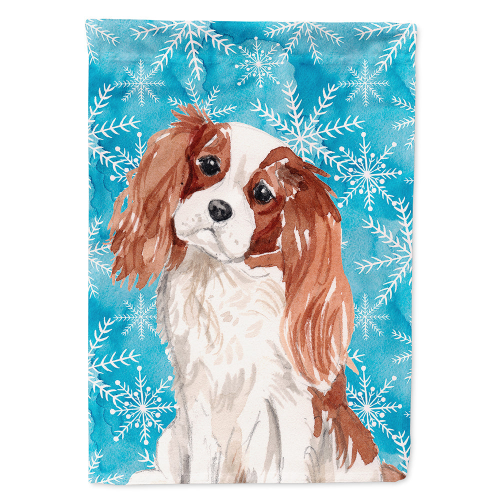 Blenheim Cavalier Spaniel Winter House Flag 28x40 Porch Sleeve Pole Decorative Outside Yard Banner Artwork Wall Hanging, Polyester