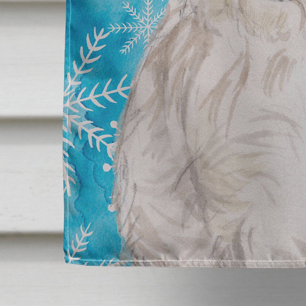 Westie Winter House Flag 28x40 Porch Sleeve Pole Decorative Outside Yard Banner Artwork Wall Hanging, Polyester