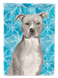 Staffordshire Bull Terrier Winter House Flag 28x40 Porch Sleeve Pole Decorative Outside Yard Banner Artwork Wall Hanging, Polyester