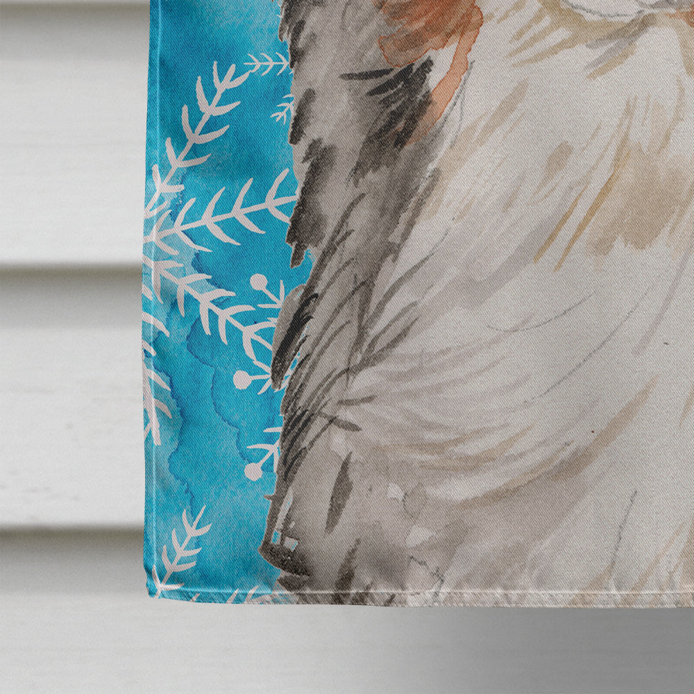 Australian Shepherd Winter House Flag 28x40 Porch Sleeve Pole Decorative Outside Yard Banner Artwork Wall Hanging, Polyester