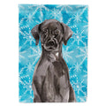 Black Labrador Winter House Flag 28x40 Porch Sleeve Pole Decorative Outside Yard Banner Artwork Wall Hanging, Polyester