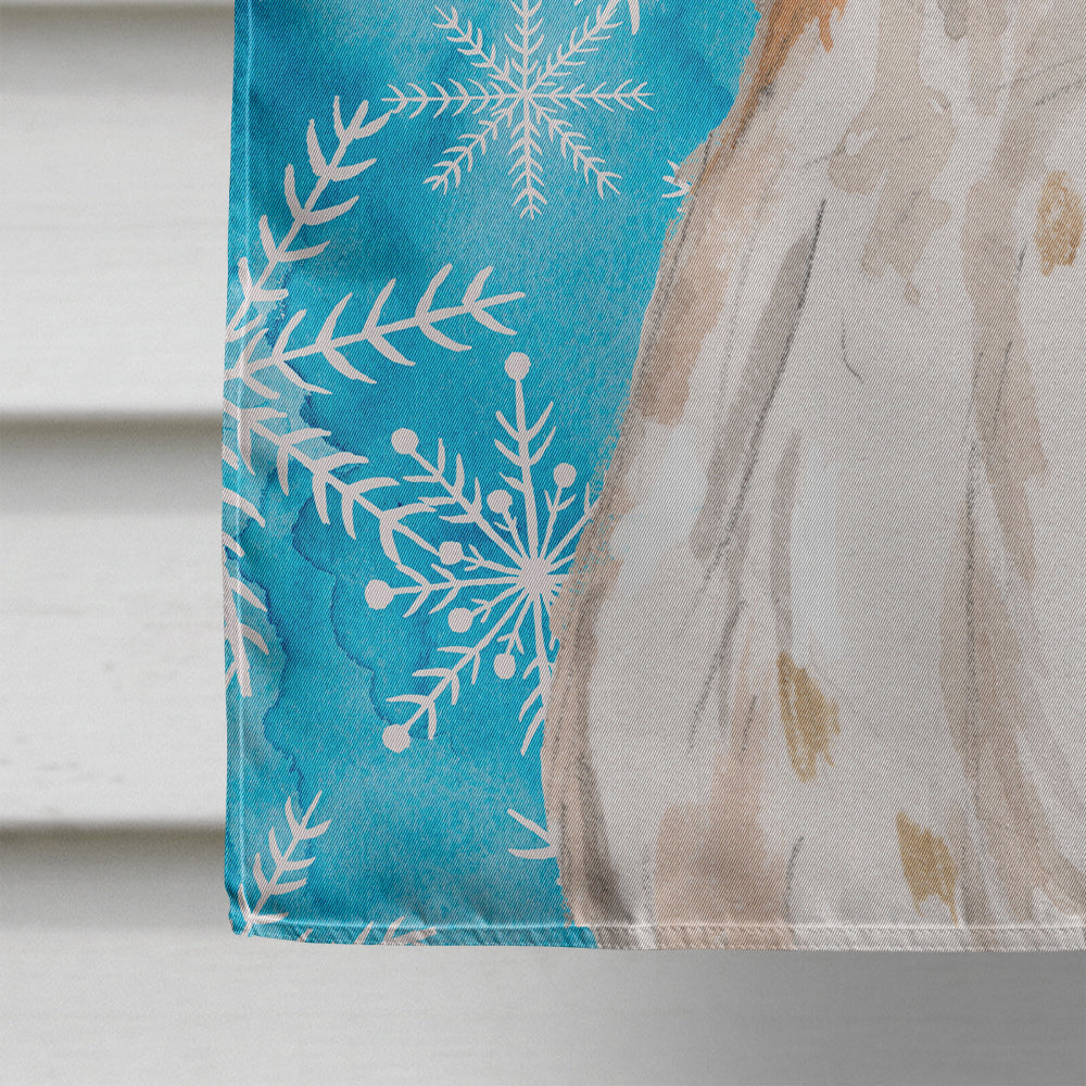 Brittany Spaniel Winter House Flag 28x40 Porch Sleeve Pole Decorative Outside Yard Banner Artwork Wall Hanging, Polyester