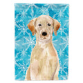 Yellow Labrador Winter House Flag 28x40 Porch Sleeve Pole Decorative Outside Yard Banner Artwork Wall Hanging, Polyester