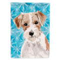 Wire Hair Jack Russell Winter House Flag 28x40 Porch Sleeve Pole Decorative Outside Yard Banner Artwork Wall Hanging, Polyester