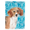 Beagle Winter House Flag 28x40 Porch Sleeve Pole Decorative Outside Yard Banner Artwork Wall Hanging, Polyester