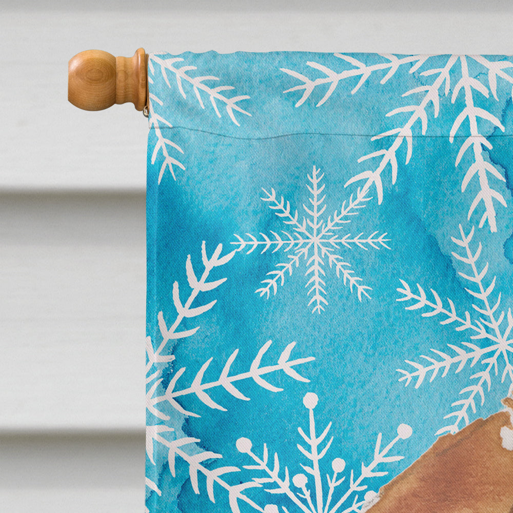 Beagle Winter House Flag 28x40 Porch Sleeve Pole Decorative Outside Yard Banner Artwork Wall Hanging, Polyester