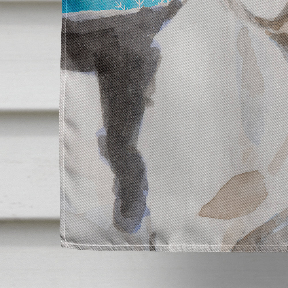 Black White French Bulldog Winter House Flag 28x40 Porch Sleeve Pole Decorative Outside Yard Banner Artwork Wall Hanging, Polyester