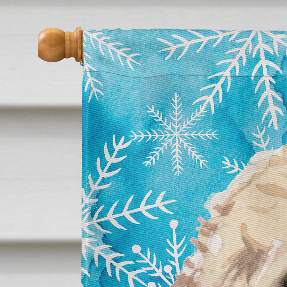 Champagne Cockapoo Winter House Flag 28x40 Porch Sleeve Pole Decorative Outside Yard Banner Artwork Wall Hanging, Polyester
