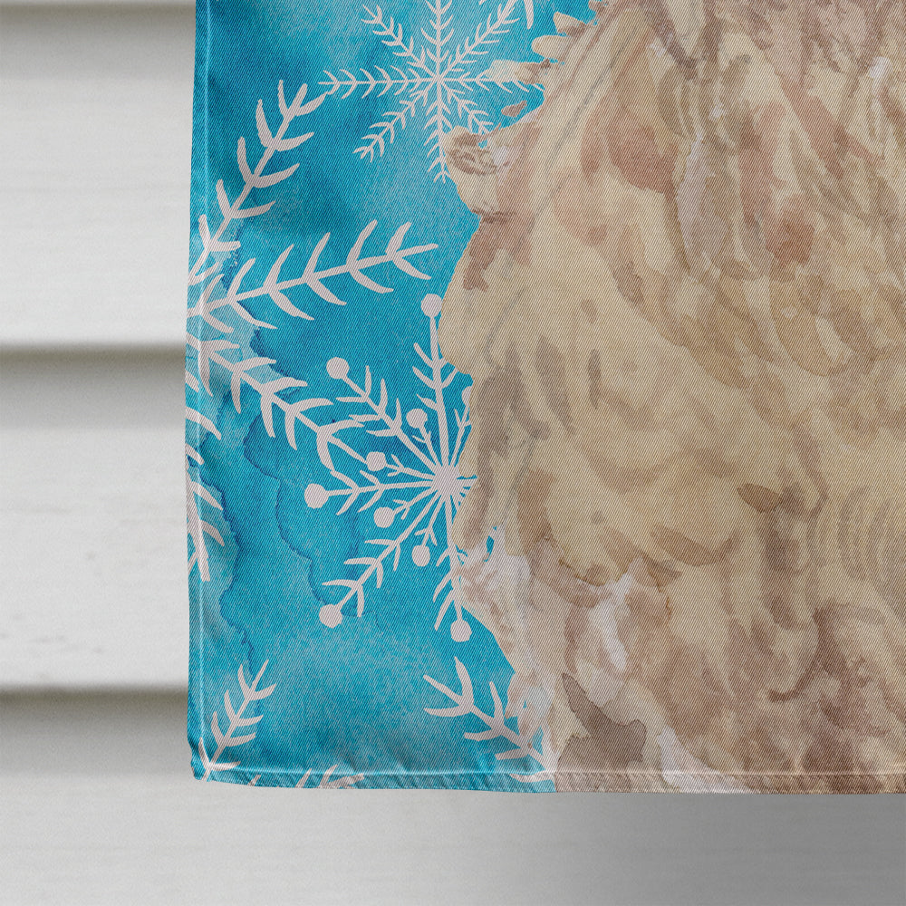 Champagne Cockapoo Winter House Flag 28x40 Porch Sleeve Pole Decorative Outside Yard Banner Artwork Wall Hanging, Polyester