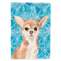 Chihuahua Winter House Flag 28x40 Porch Sleeve Pole Decorative Outside Yard Banner Artwork Wall Hanging, Polyester