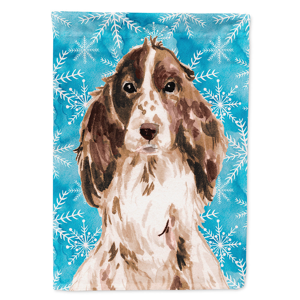 Brown Parti Winter House Flag 28x40 Porch Sleeve Pole Decorative Outside Yard Banner Artwork Wall Hanging, Polyester
